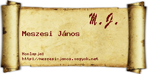 Meszesi János névjegykártya