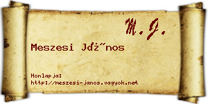 Meszesi János névjegykártya