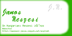 janos meszesi business card